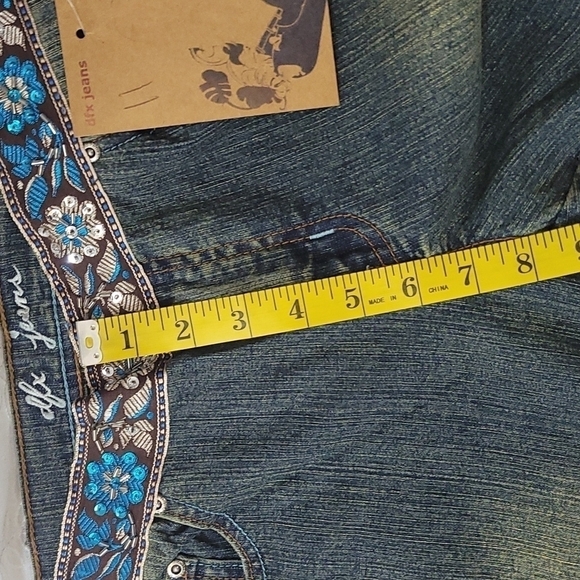 Dfx Jeans Junior Size 11 Boho Hippie Flare Leg Jeans - Picture 6 of 11